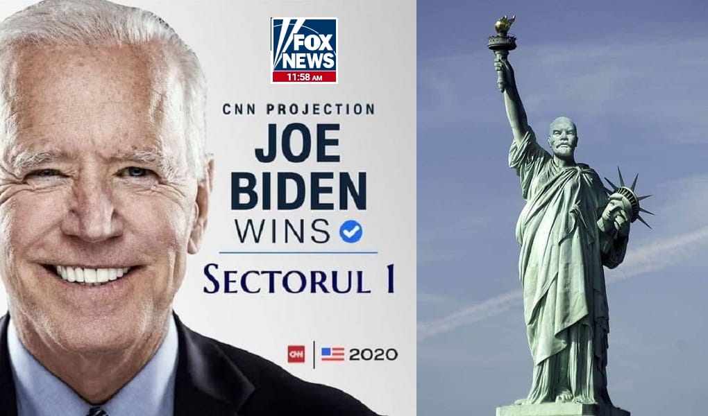 SUA: Lovitură de stat a mass-media. Joe Biden, proclamat președinte de moguli de Ziua Revoluției Bolșevice. Patronii FOX NEWS, CNN, NBC și AP „l-au lucrat” pe Donald Trump. Replica președintelui: Voturile vor decide