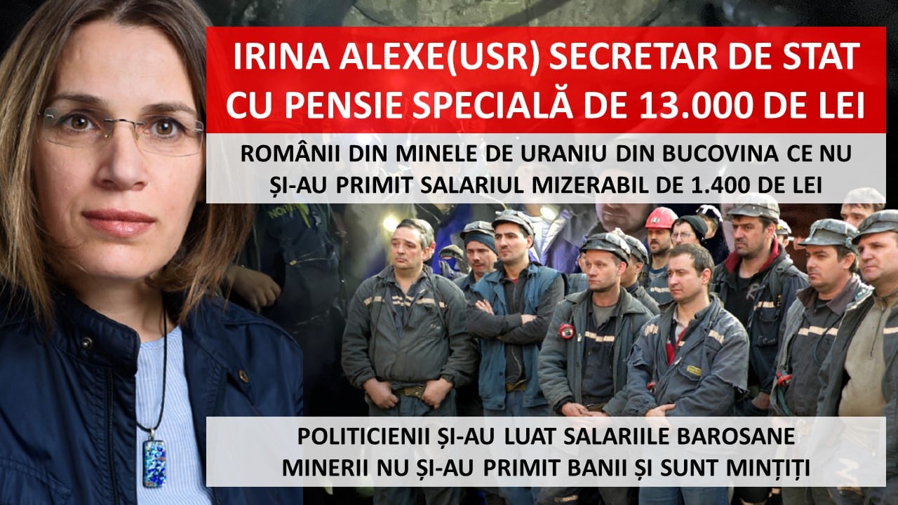 În timp ce oamenii USR se pensionează la 42 de ani, românii din minele de uraniu trăiesc cu 2.000 de lei