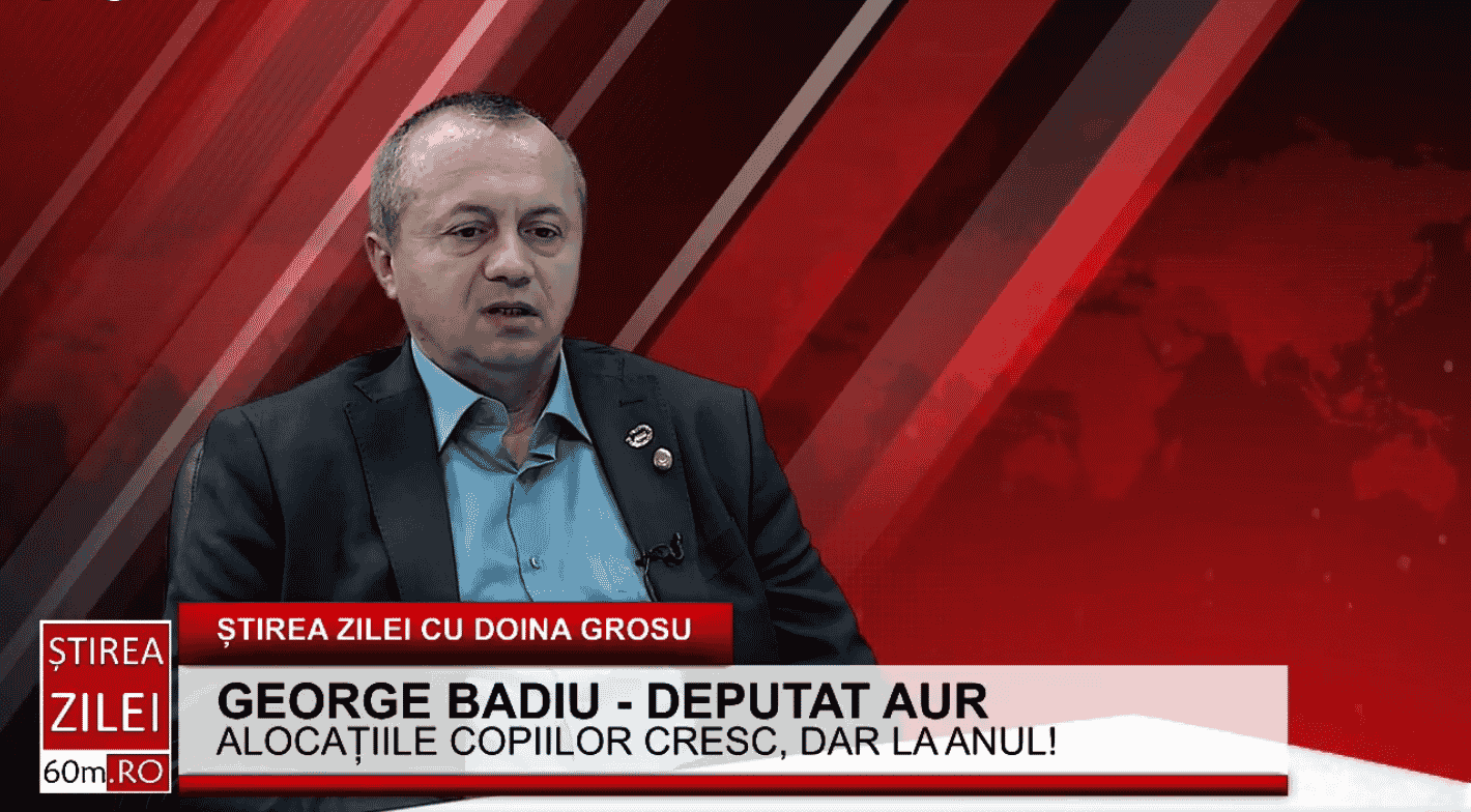 George Badiu(AUR): “Guvernul nu găsește bani pentru alocații, dar vom vedea cu toții cum în anul alegerilor, 2024, vor fi bani pentru pensii, alocații, dar și salarii”